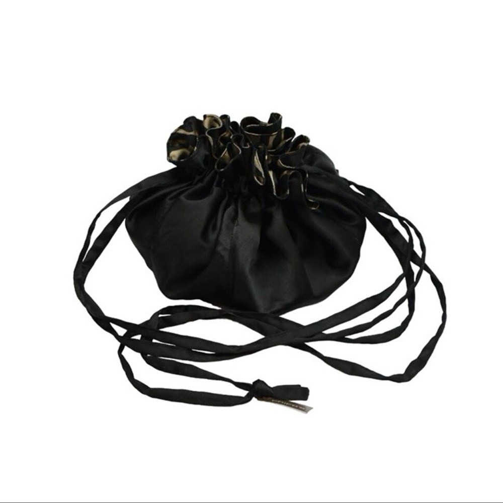 Chico’s Leopard Black Drawstring Jewelry Travel Storage Pocket Pouch NWT $20